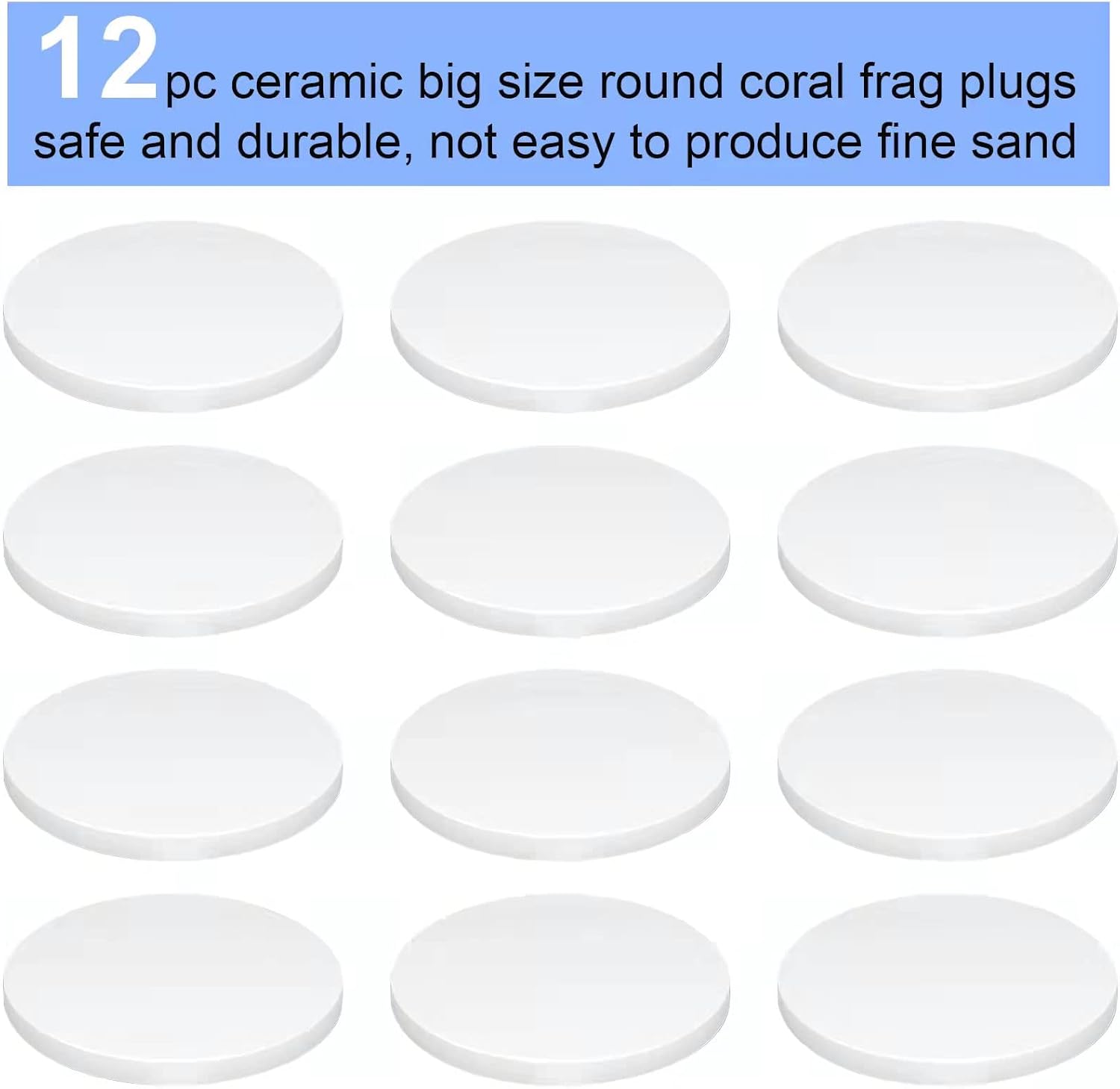 Ceramic White Coralline Coral frag Plugs Coral frag Base Round/Big Size Round/Hexagon (round70mm12pcs)