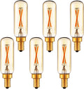 LiteHistory Dimmable T6 led Bulb 25W Candelabra led 2200K Amber 120lm 2W e12 T25 led Bulb 6Pack