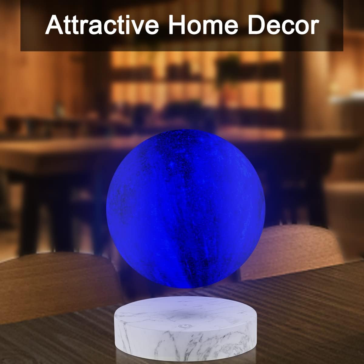 VGAzer Levitating Moon Lamp,Floating and Spinning in Air Freely with 3D Printing LED Moon Light Has 16 Colors 20 Modes for Unique Christmas Gifts,Room Decor (Marble Base 16 Colors Galaxy Moon)