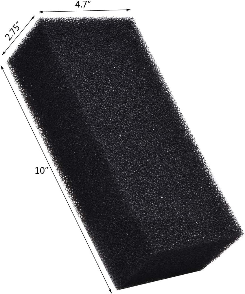 ALEGI Filter Foam Sponges, Bio Sponge Filter Media Pad, Cut-to-Size Foam for Aquarium Fish Tank (10" x 4.7" x 2.75" (2pcs))