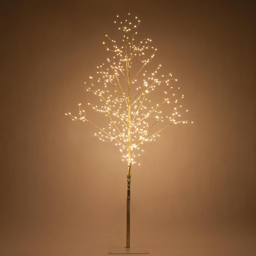 4 Ft Gold Fairy Light Tree Artificial Tree Bedrom Décor Gold Room Decor, 390 Warm White LED Lights