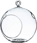 WGV Hanging Terrarium Globe, Width 5", Height 6", DIY Air Succulent Planter, Clear Glass Vase Orb with Flat Bottom, Candle Holder for Windowsill Outdoor Garden Decor, 1 Piece
