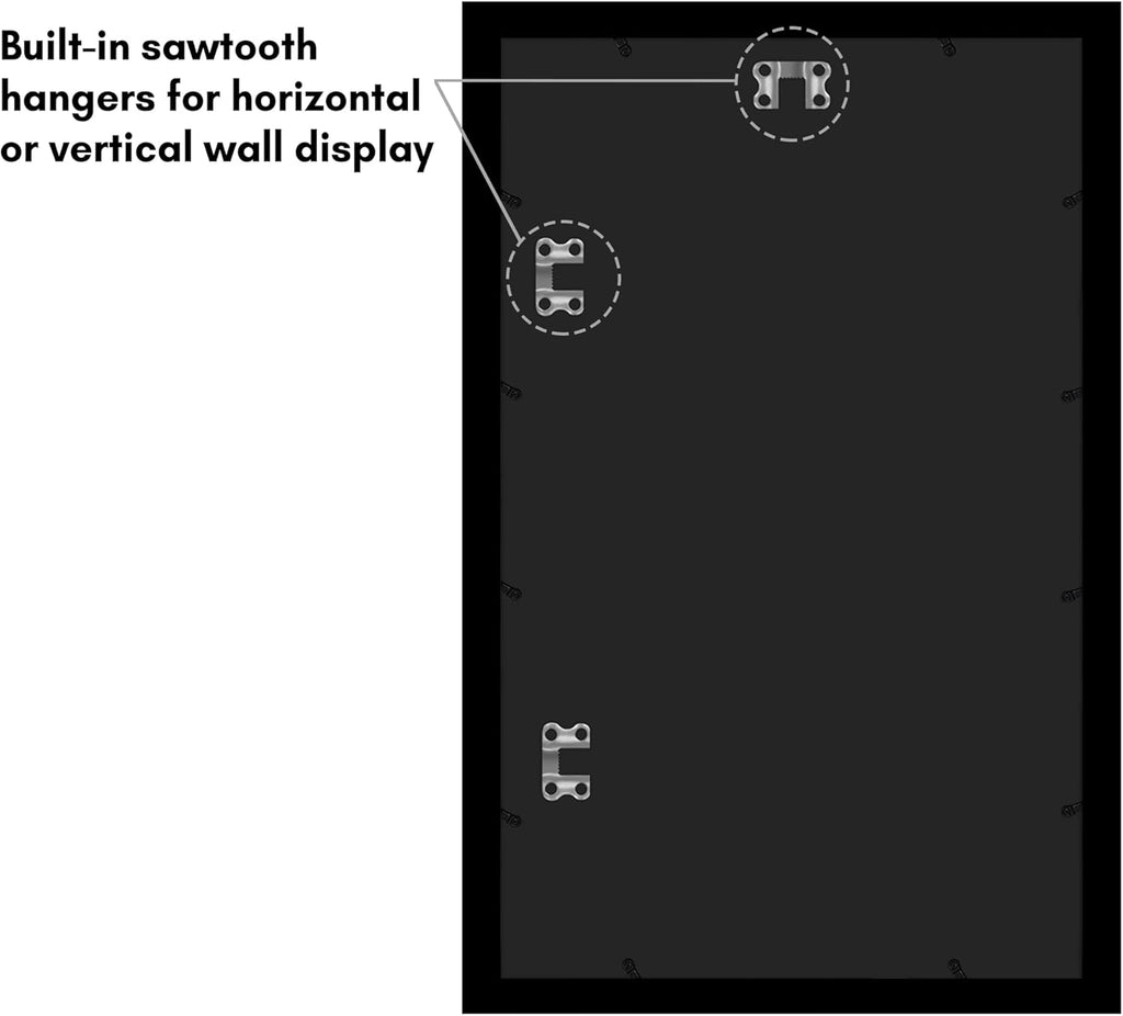 Americanflat 13x21 Picture Frame with Polished Plexiglass - Black Picture Frame - Wide Photo Frames Made of Engineered Wood for Vertical or Horizontal Wall Display - Epic Collection - Black