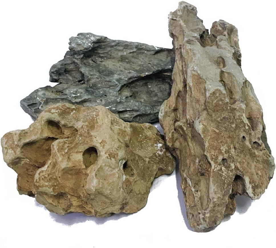 Natural Stone Aquarium Decoration 8.8lb Dragon Stone Rock Mixed Sizes for Micro Landscape Fish Tank Decor