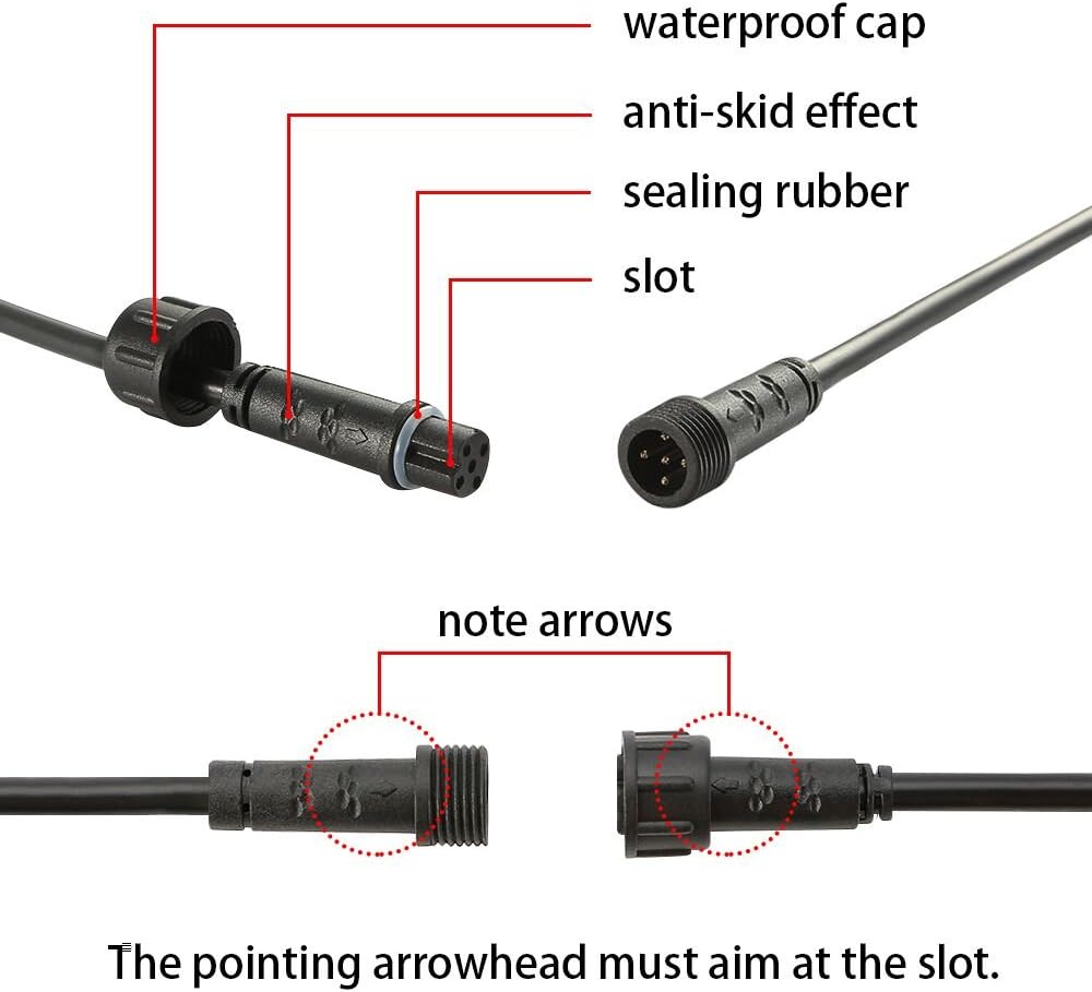 Pack of 5, FVTLED 2m 6.56ft 5Pin Extension Cable Wire with Male and Female Connectors at Both Ends Only for FVTLED RGBW LED Deck Light