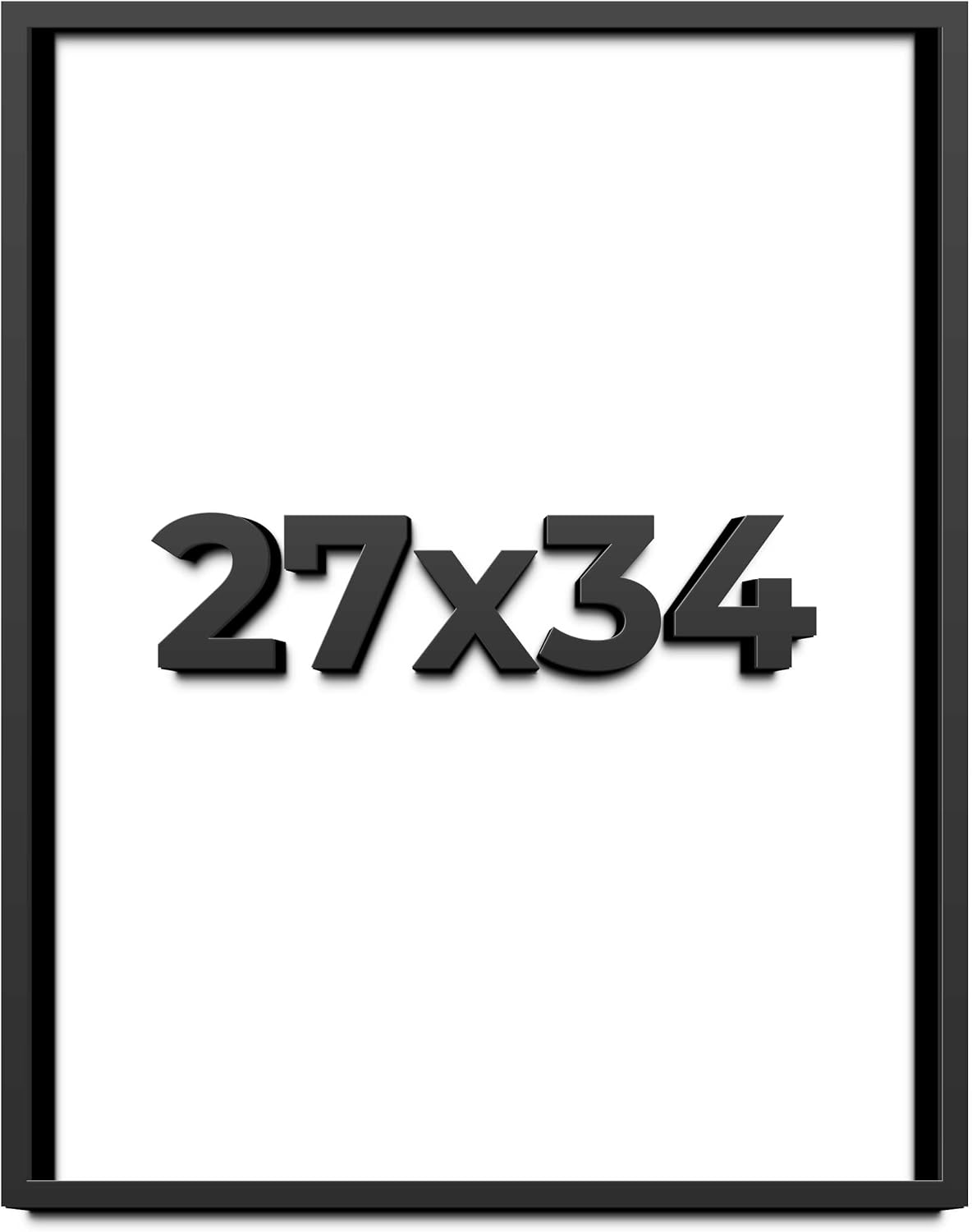 27x34 Shadow Box Frame Black | 1 Inch Deep Solid Wood Shadowbox Display Frame | UV Resistant Acrylic Plexiglass, Acid Free Backing, and Hanging Hardware | Dugan Picture Frame Style