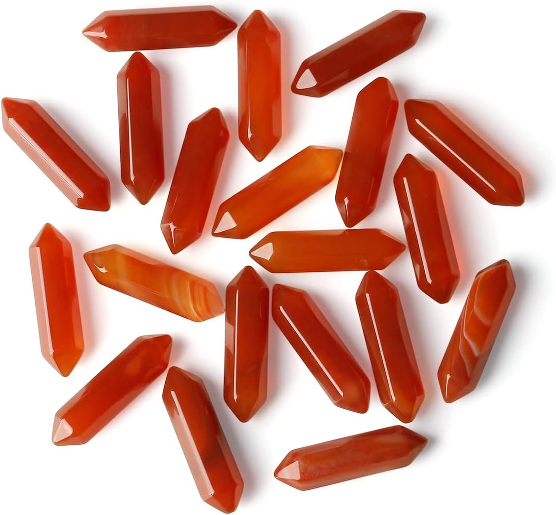 ZHIYUXI Carnelian Crystal Stones and Crystals Carnelian Stone Healing Crystals Quartz Gemstone Tumbled Polished Energy Reiki Healing Stone Wholesale Crystal Wands Decor Gifts 10 Pcs