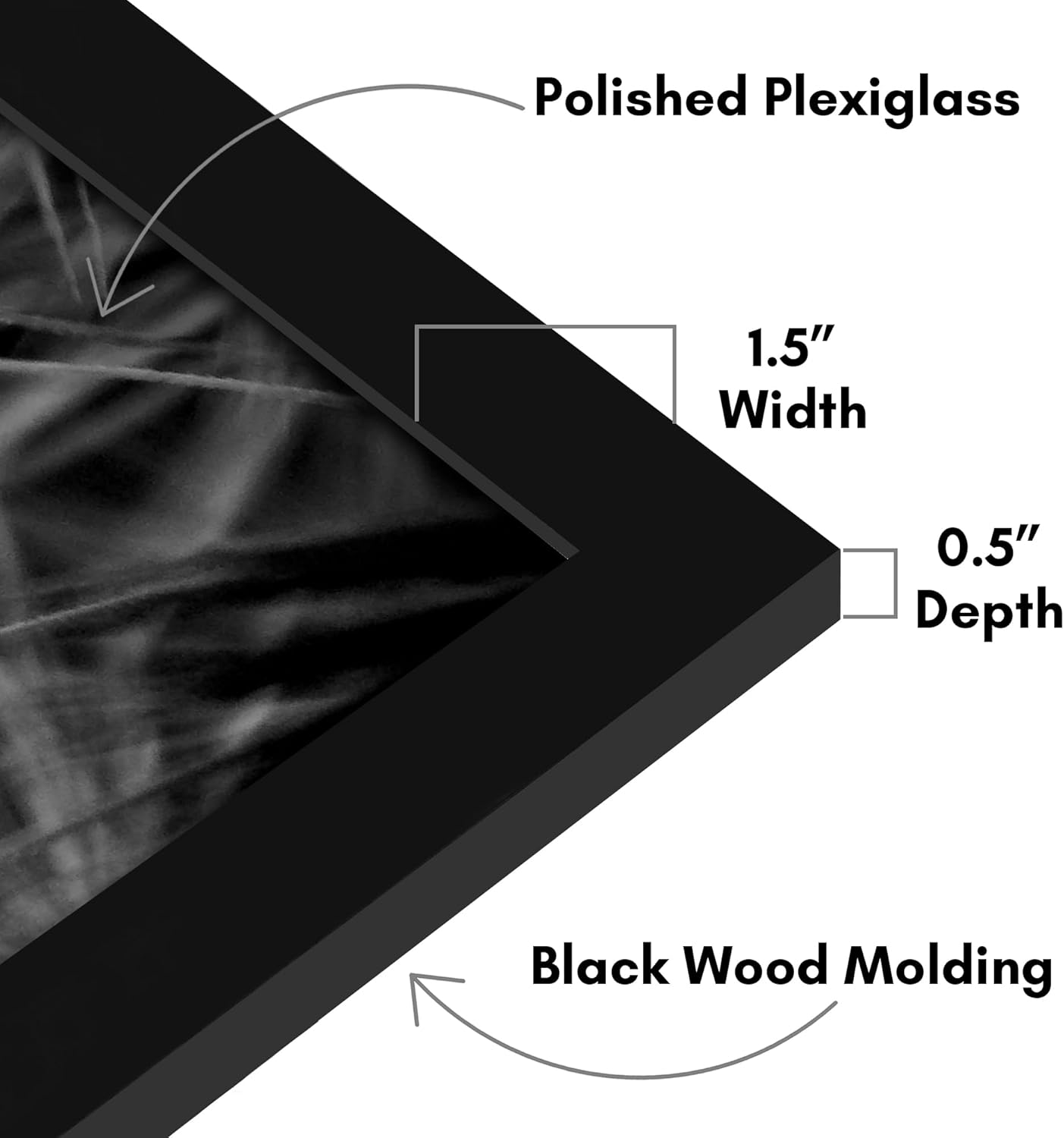 Americanflat 27x39 Poster Frame with Polished Plexiglass - Black Picture Frame - Wide Photo Frames Made of Engineered Wood for Vertical or Horizontal Wall Display - Epic Collection - Black