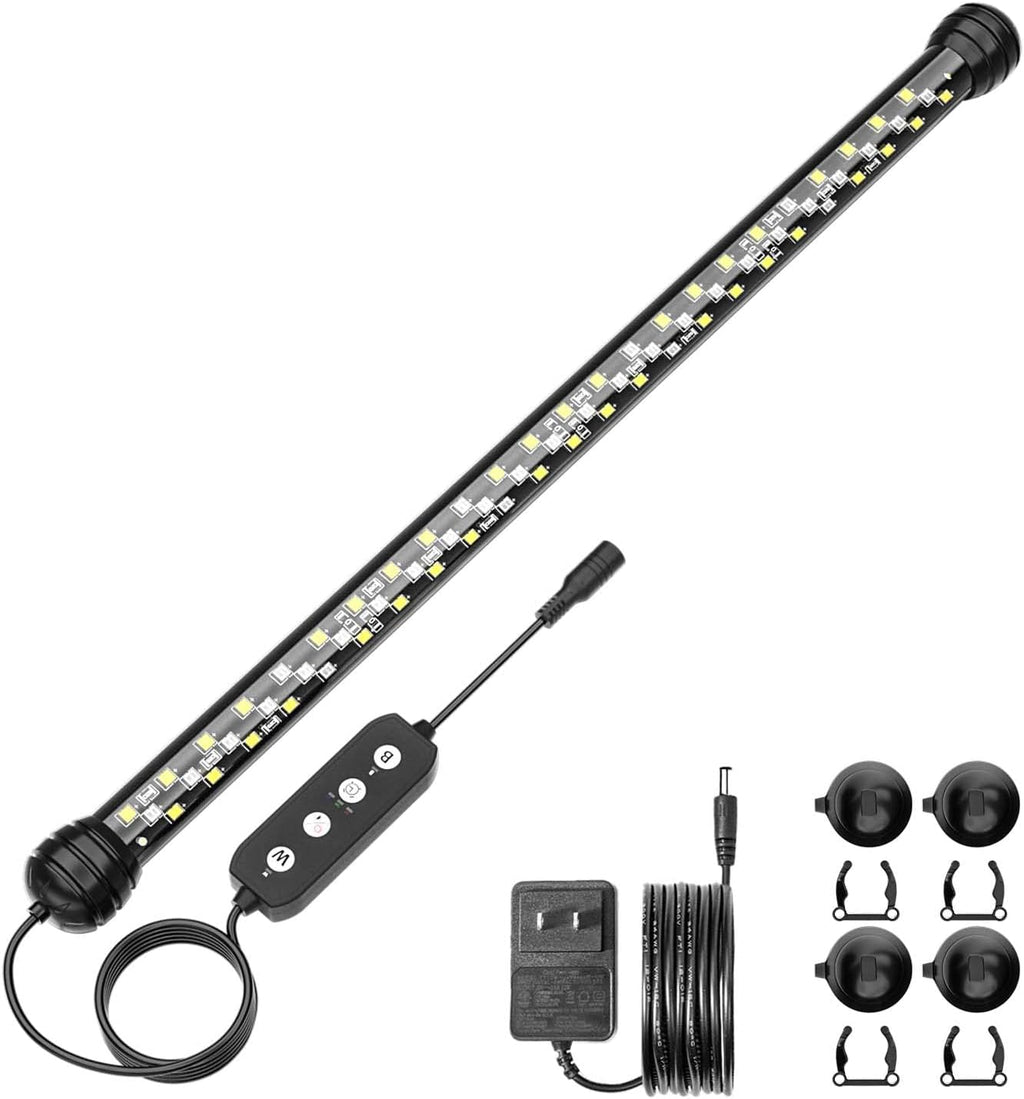 SEAOURA Led Aquarium Light with Timer, Submersible Aquarium Plant Light, Fish Tank Light with Auto On/Off, 3 Lighting Modes, Adjustable Brightness (15 inch for 16-27inch Planted Tank), 9W