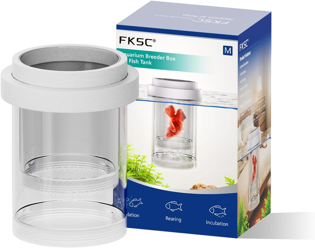 Floating Breeder Box for Fish Tank – Aquarium Isolation Separator Hatchery Incubator for Guppy, Betta, Clownfish, Coral, Baby & Injured Fish