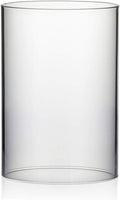 WGVI Hurricane Candle Holder Sleeve, Wide 5.5", Height 8", Clear Glass Cylinder Candleholder, Chimney Tube, Open Ended Candle Shade, 1 Piece
