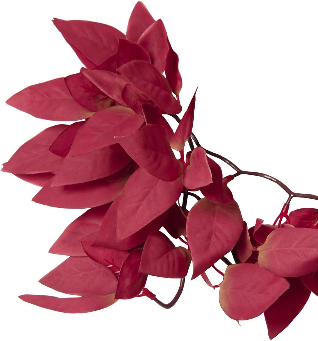 Dsoar Aquarium Artificial Plant Reptiles Plants with Suction Cup for Terrarium Fish Tank Landscape Decoration Hanging Silk Red Leaves Plants
