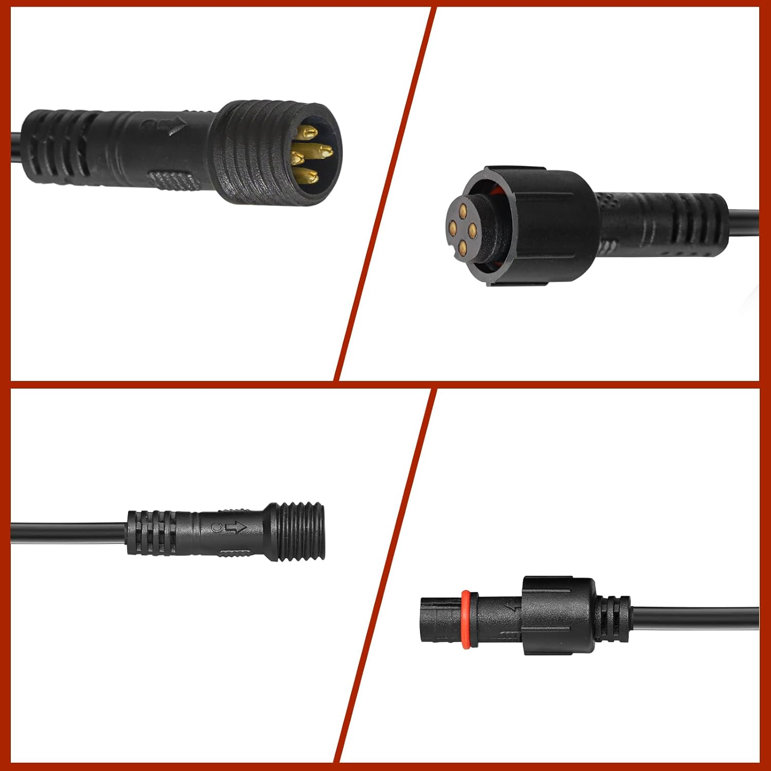 2 PCS 10FT 4 Pin Rock Light Extension Cable, RGB Wheel Well Lights Extension Cable for Trucks ATV Car, Extension Wire for 4 and 8 Pods RGB Rock Light