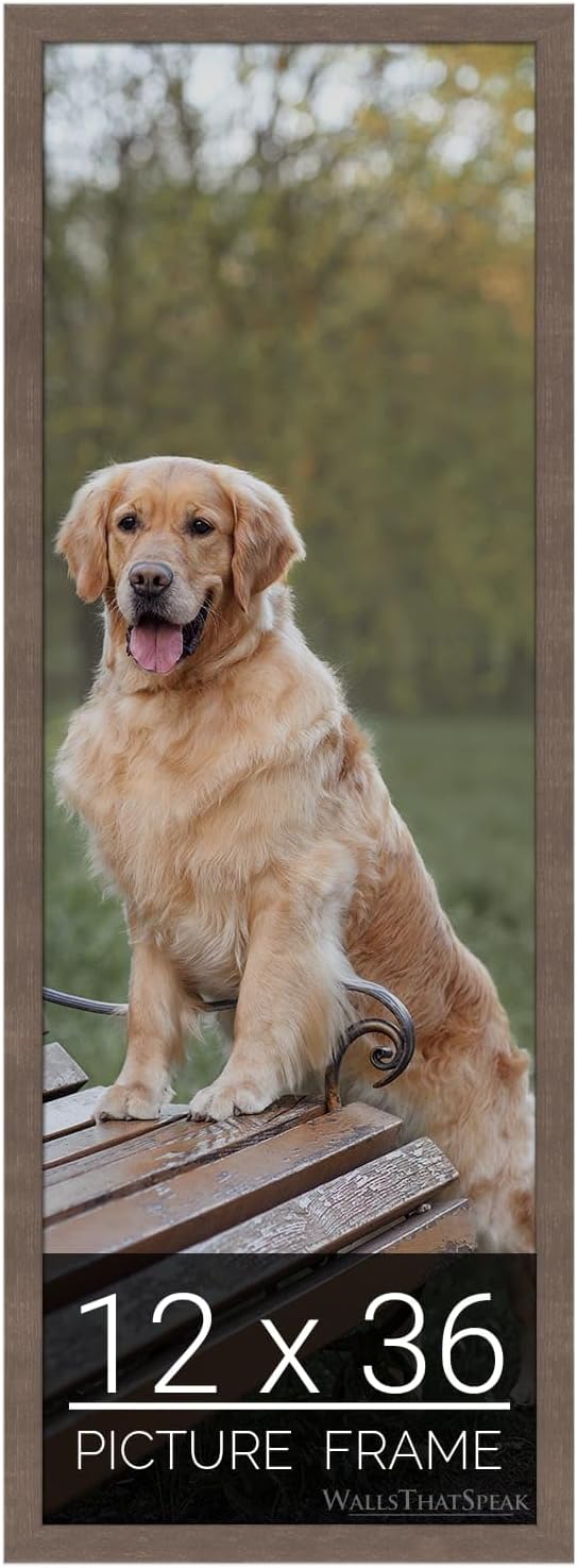 wallsthatspeak 12x36 Brown American Barn Picture Frame for Puzzles Posters Photos or Artwork