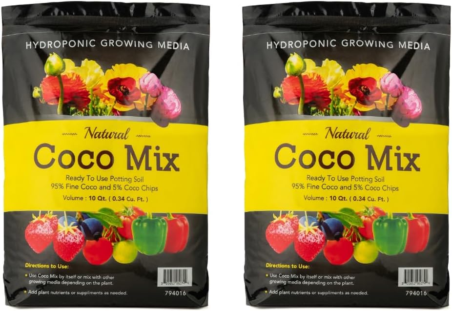 Potting Soil Mix 2-Pack - 10 Quarts Envelor Indoor Plants Soil for Outdoor Plants 0.34 Cubic Feet Potting Mix Hydrated Coco Coir Mix for Plants Ready to Use Natural Plant Top Soil
