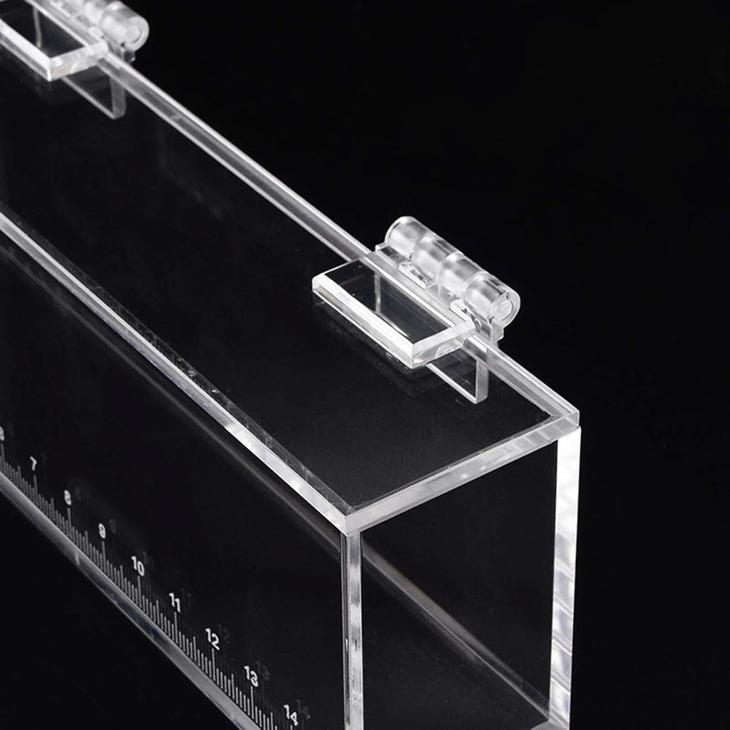 Gazechimp Fishing Photo Tank Fish Viewing Box Acrylic Hatching Incubator Clear Micro Landscape Fish Tank Fish Breeder Isolation Breeder Box with Scale, L