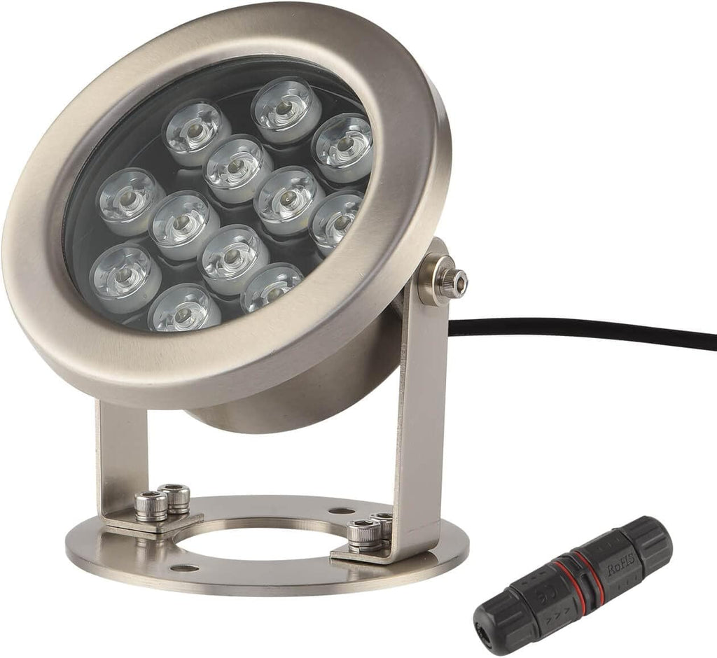 JSN&PC LED Pond Lights 24W 5000K White Color DC12V Underwater Lights for Party Home Garden Fountain Water Rockery Grass Land