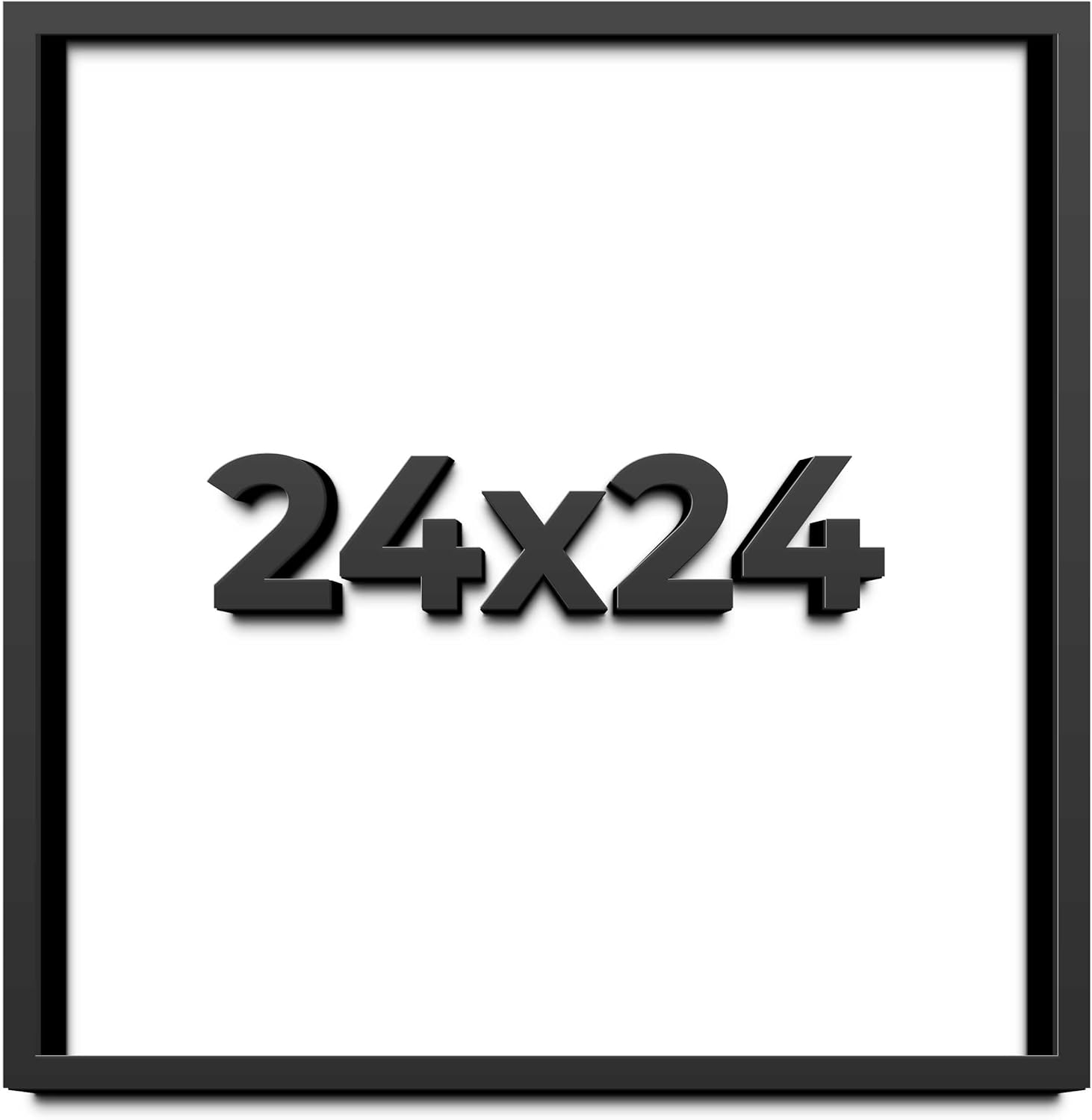 24x24 Shadow Box Frame Black | 1 Inch Deep Solid Wood Shadowbox Display Frame | UV Resistant Acrylic Plexiglass, Acid Free Backing, and Hanging Hardware | Dugan Picture Frame Style