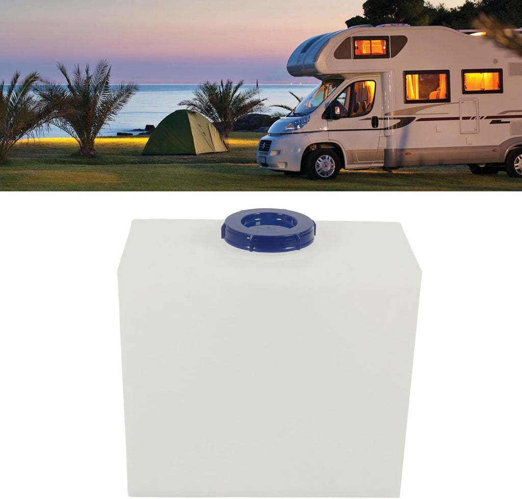 Asixxsix RV Fresh Water Tank, 7 Gallons Leak Proof Potable Water Storage Tank 100mm Inlet Port Diameter Cube Shape Water Plastic Storage for Campers Trailers Motorhomes RVs