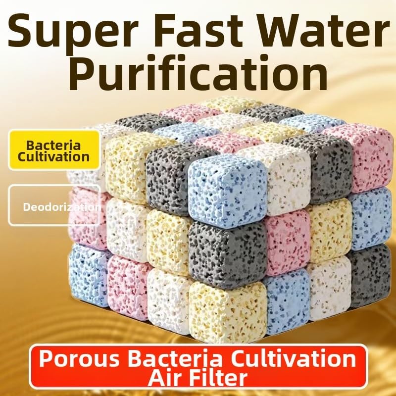 Aquarium Biological Filter Media 1‘’x1‘’ Bio Squares for Fish Tank Filter (Biological Block 500g) (Biological Square Block)