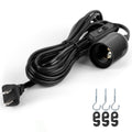 JACKYLED 1 Pack UL-Listed 20Ft Extension Hanging Lantern Cord Cable 360W with E26 E27 Socket On/Off Button Pendant Lighting(Black)