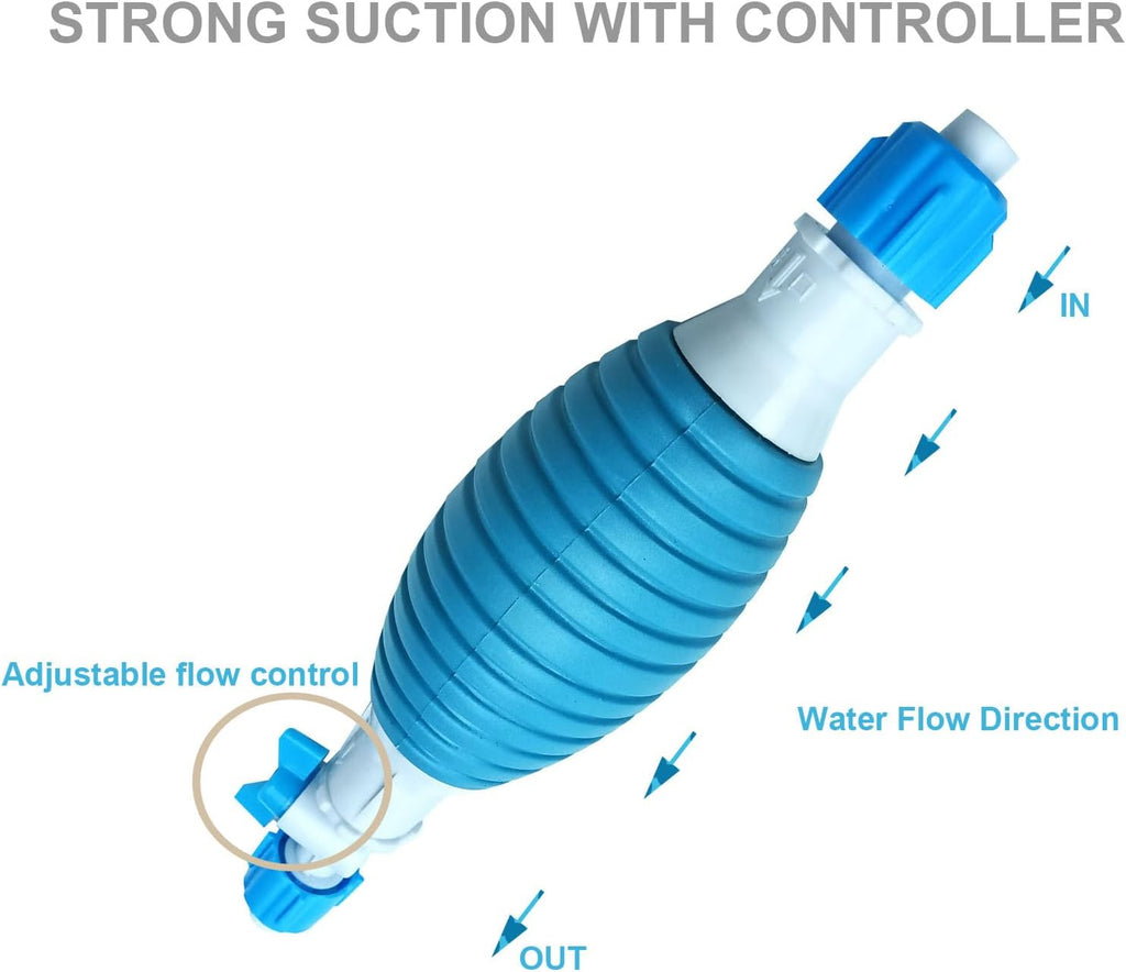 Aquarium Water Changer with Silicone Hose (5.1ft), Fish Tank Siphon Vacuum Cleaner Accessories for Gravel & Sand Cleaning