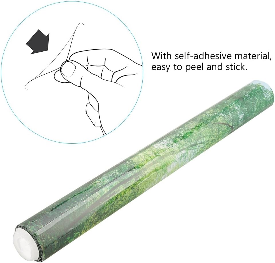3D Effect Adhesive Forest Poster for Aquarium Fish Tank Decoration - Poster for Aquarium Poster for Fish Tank Easy Peel and Stick (122 * 50cm)