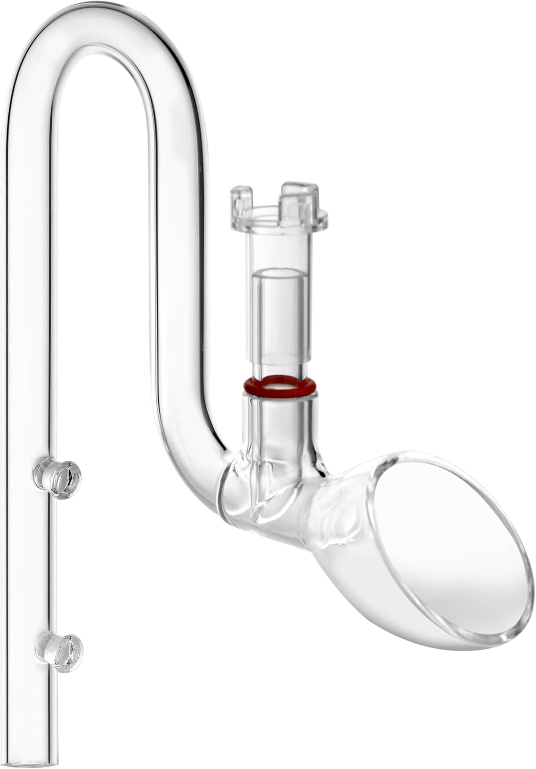 Glass Lily Pipe Outflow with Surface Skimmer for Planted Tank Aquarium (13mm for 12/16mm (1/2'' i.d.) tubing)