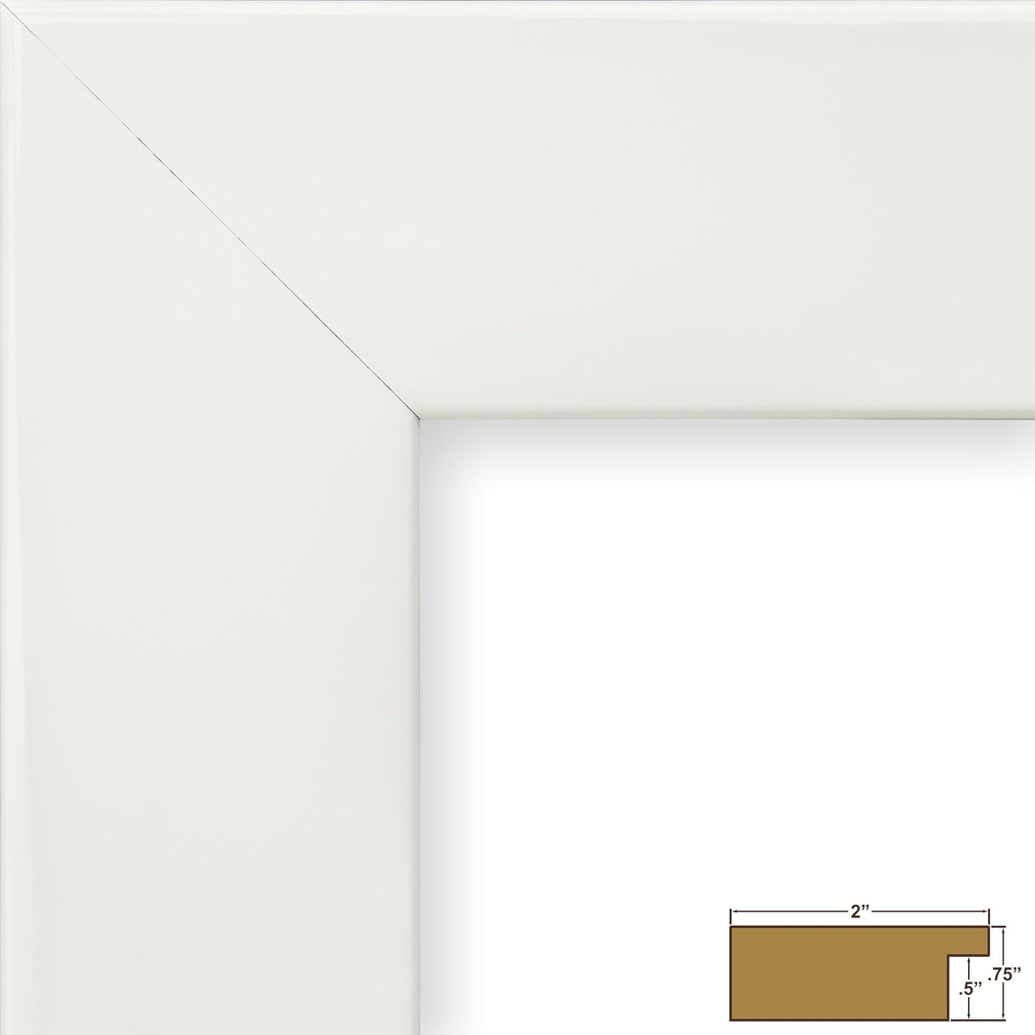 Craig Frames BW74460 24 by 36-Inch Picture Frame, Smooth Wrap Finish, 2-Inch Wide, Glossy White