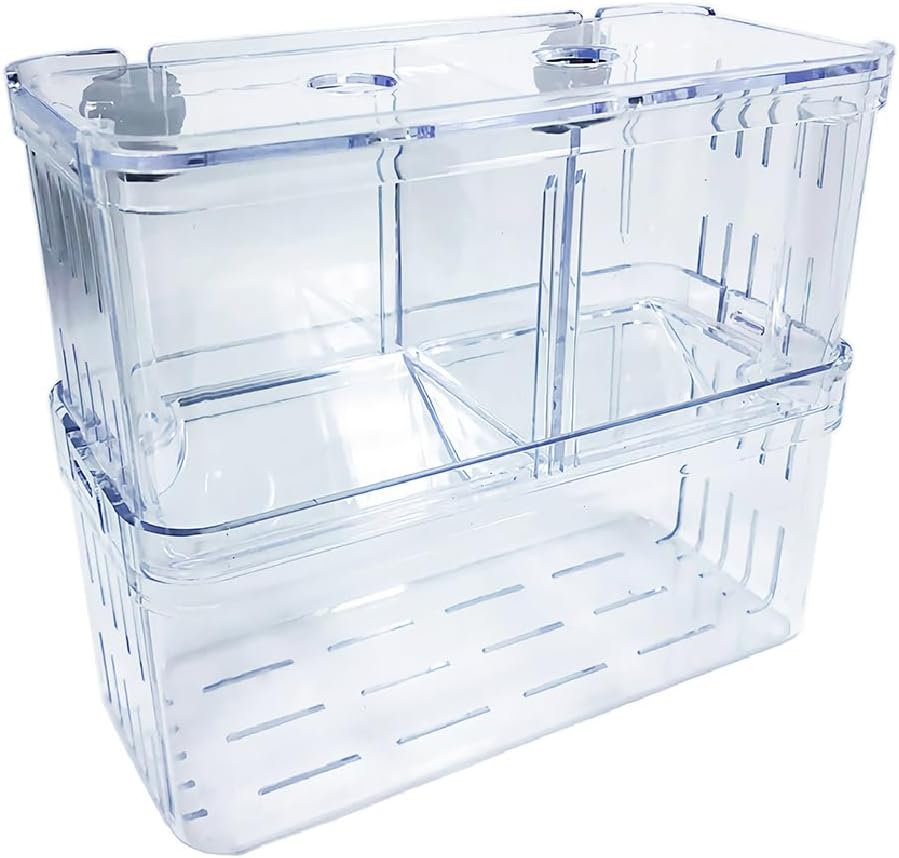 Mipukbay Large Aquarium Isolation Breeding Box, Acrylic Transparent Aquarium Breeder Box for Fish Fry Hatching, Shrimp Breeding, Betta, Guppy, Killifish, Clownfish, Suitable for 5-40 Gallon Tanks