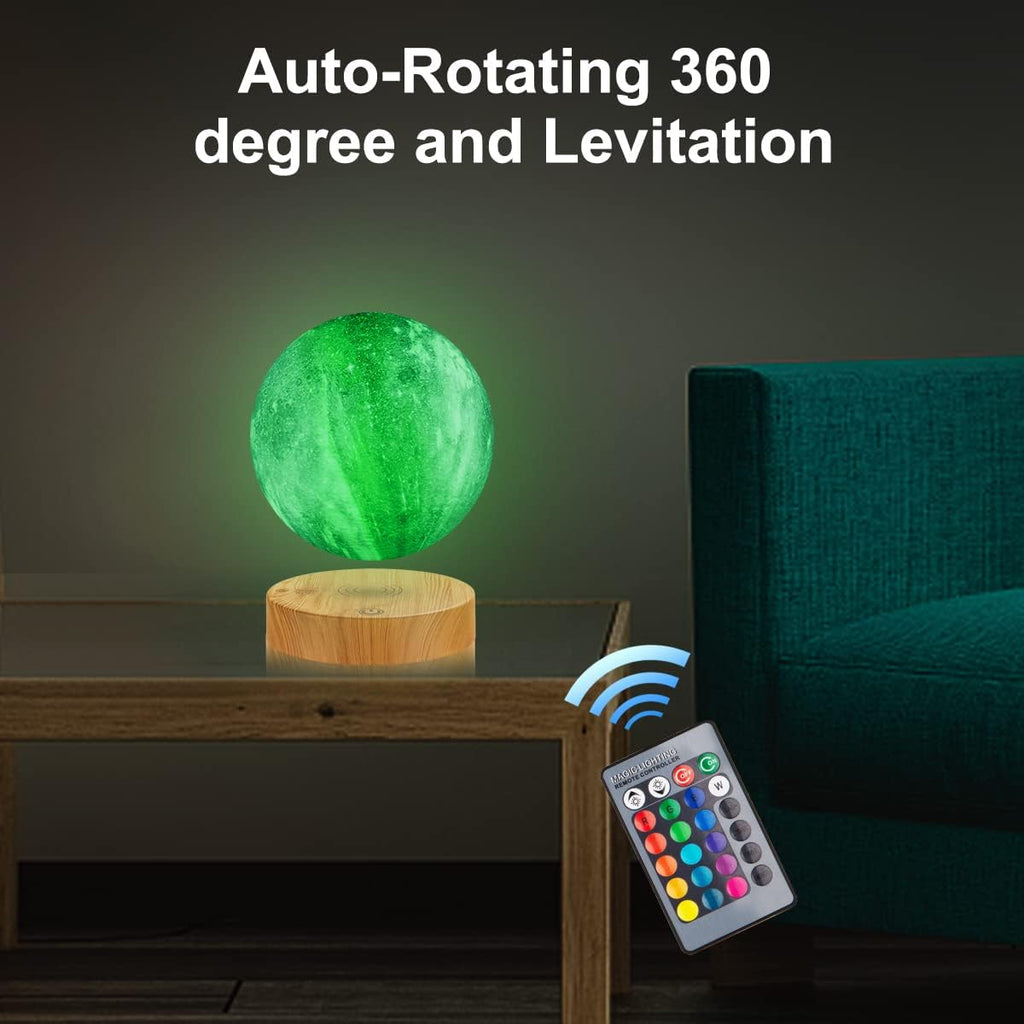 VGAzer Levitating Moon Lamp,Floating and Spinning in Air Freely with 3D Printing LED Moon Light Has 16 Colors 20 Modes for Unique Christmas Gifts,Room Decor (16 Colors Galaxy Moon)