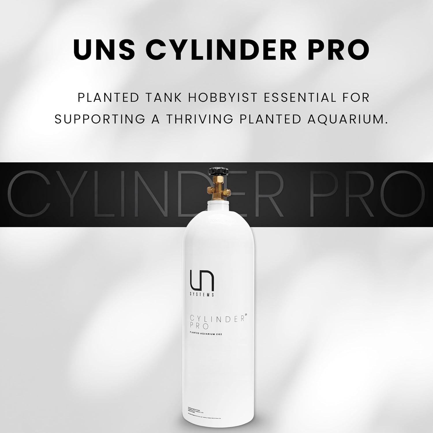 Ultum Nature Systems CO2 Cylinder Pro for Planted Aquariums - CO2 Tank w/On/Off Valve, Aluminum CO2 Canister for Aquarium Plants - Tank for Fishtank CO2 & Aquarium Accessories - 20LB