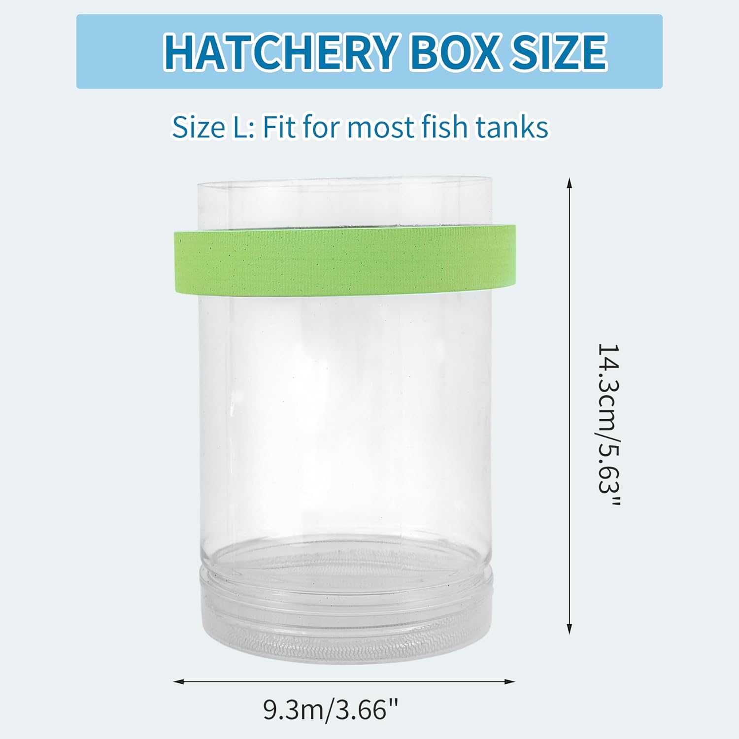 Suspensions Breeder Box, Floating Mesh Isolation Fish Tank Separator Set, Ideal for Aquatic Pets, Large, Green, 1 Set