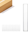 WGVI Hurricane Candle Holder Sleeve, Wide 4", Height 24", Clear Glass Cylinder Candleholder, Chimney Tube, Open Ended Candle Shade, 12 Pieces Bulk