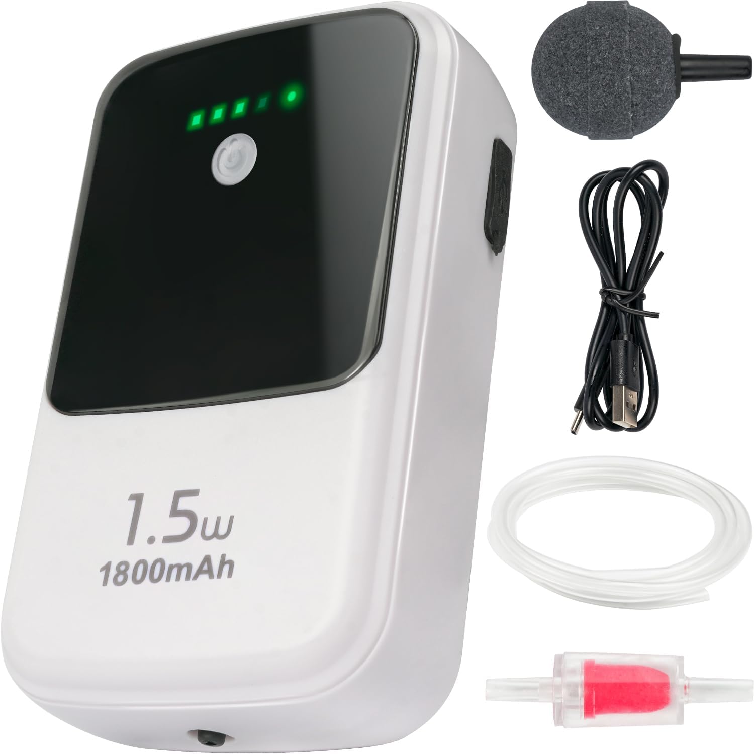 Ghosthorn Silent Dual Operating Mode Rechargeable Aerator for Fish, Large Capacity Aquarium Air Pump with Universal Clip for Most Bait Buckets