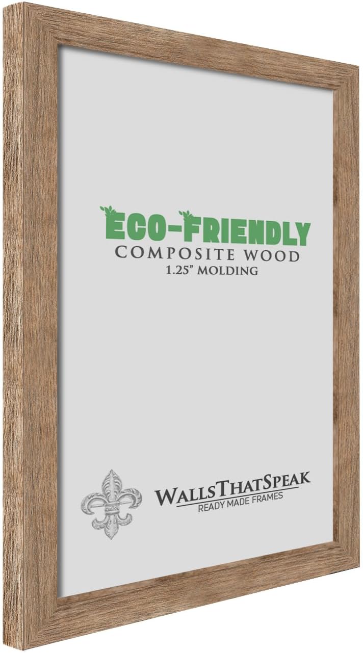 wallsthatspeak 4x6 Brown Barnwood Picture Frame for Puzzles Posters Photos or Artwork