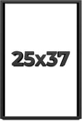 25x37 Shadow Box Frame Black | 1 Inch Deep Solid Wood Shadowbox Display Frame | UV Resistant Acrylic Plexiglass, Acid Free Backing, and Hanging Hardware | Dugan Picture Frame Style