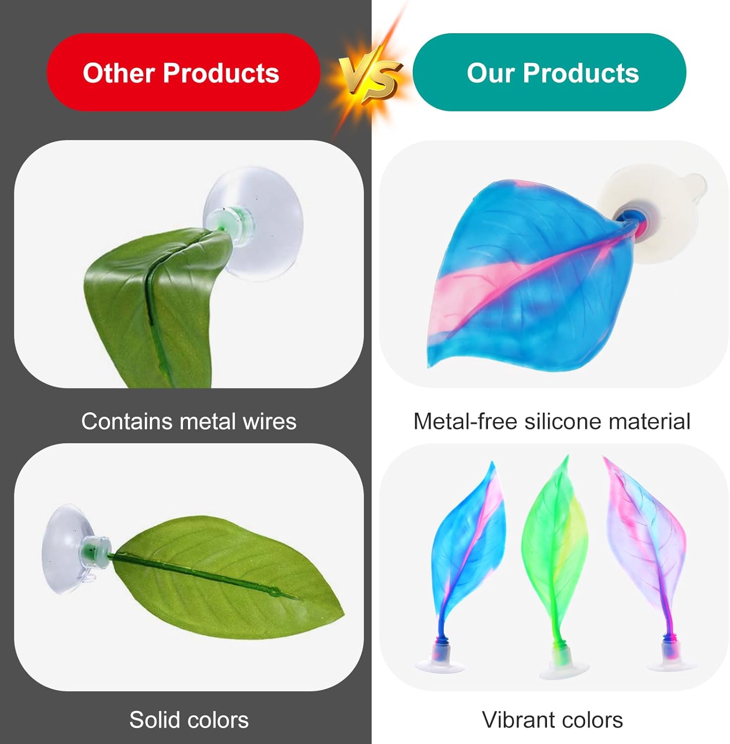 Lusofie 3Pcs Betta Fish Bed Leaf Hammock - Silicone Betta Fish Hammock, Aquarium Resting Spot, Comfortable and Safe