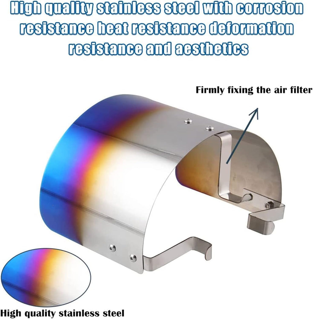 RYANSTAR Universal Air Intake Filter Cover Heat Shield Stainless Steel Cover compatible with 2.5-3.5" Cone Filter
