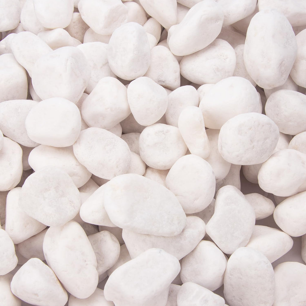 18.2 Pounds Decorative Pebbles, White Stones, White River Rock, Natural Aquarium Gravel, Garden Decor Rocks