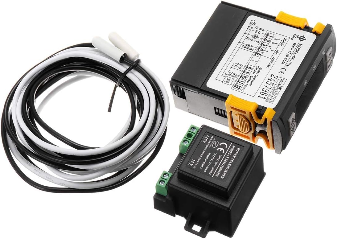 MXBAOHENG Thermostat Temperature Controller SF-104 Digital Display Temperature Regulator 110V Evaporator Fan Controller Defrost Heating Wire Controller