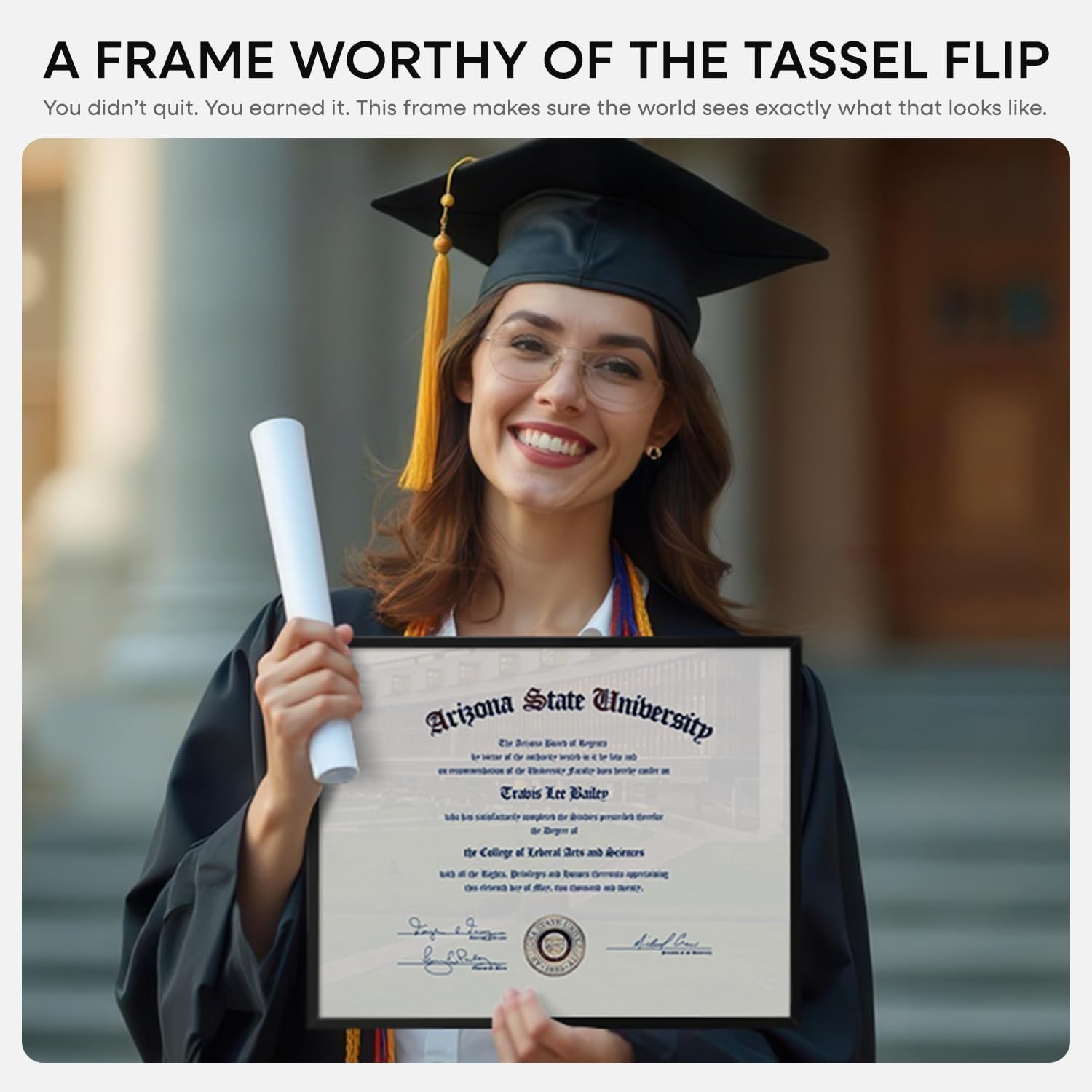 Homeforia 11x14 Diploma Frame Black, High End Metal 11 x 14 Certificate Frame with Mat 8.5 x 11 inch, 14x11 Document Frame Matted to 8.5x11, Award Graduation Frames, Tempered Glass, Wall Kit, Set of 1