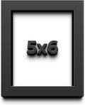5x6 in Shadow Box Frame Black | 1 Inch Deep Solid Wood Shadowbox Display | UV Resistant Acrylic Plexiglass, Acid Free Backing, and Hanging Hardware | Dugan Picture Frame Style