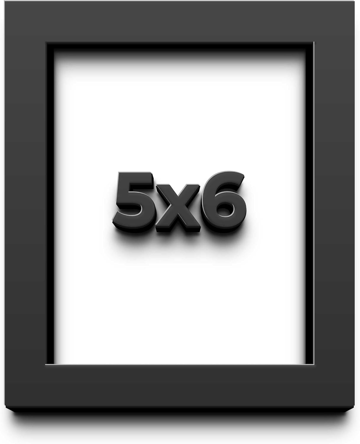 5x6 in Shadow Box Frame Black | 1 Inch Deep Solid Wood Shadowbox Display | UV Resistant Acrylic Plexiglass, Acid Free Backing, and Hanging Hardware | Dugan Picture Frame Style