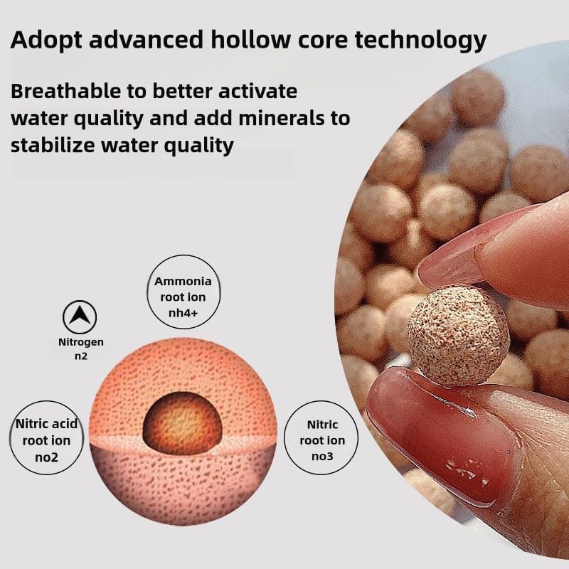 Aquarium Biological Filter Media Hollow Center Ceramic Rings + Bio Balls for Fish Tank (Hollow Bio Balls)