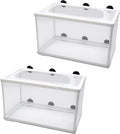 Anxingo 2 Pack Fish Tank Breeder Net,Fish Isolation Breeding Hatching Box, Plastic Frame Hatching Box Separation Net Breeding Box with Suction Cup for Aquarium