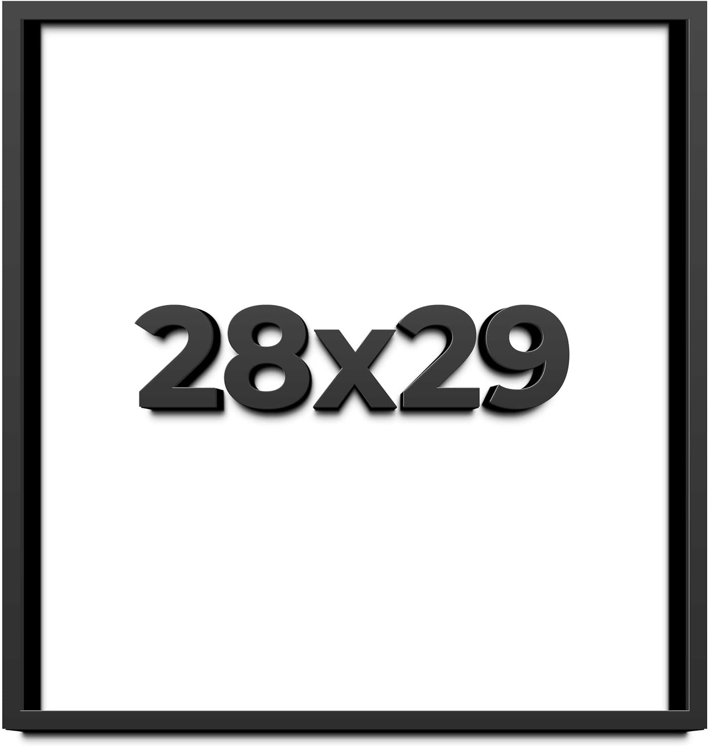 28x29 Shadow Box Frame Black | 1 Inch Deep Solid Wood Shadowbox Display Frame | UV Resistant Acrylic Plexiglass, Acid Free Backing, and Hanging Hardware | Dugan Picture Frame Style