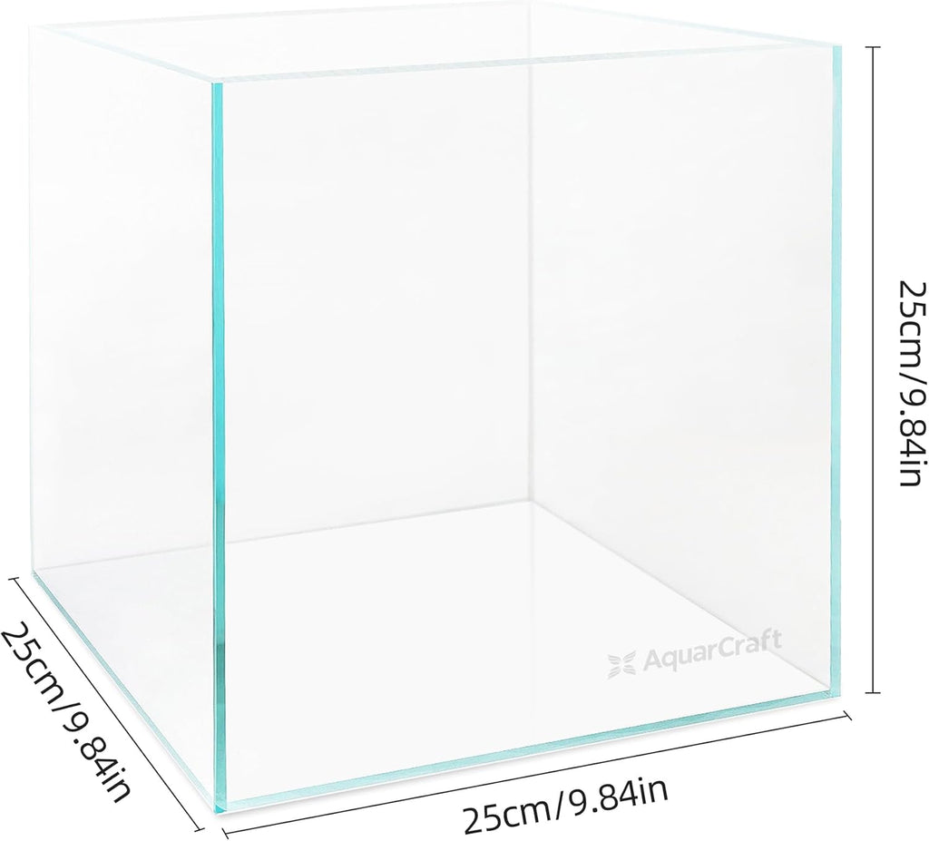 Ultra Clear Glass Fish Tank 4.1 Gallon, 6mm Thickened Rimless Aquarium Tank Low Iron, Cube Aquarium 10in x 10in x 10in