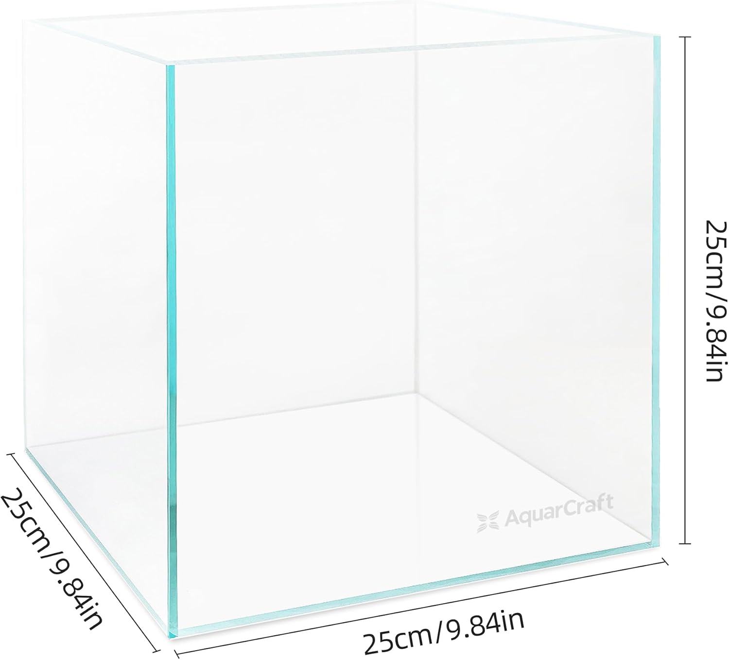 Ultra Clear Glass Fish Tank 4.1 Gallon, 6mm Thickened Rimless Aquarium Tank Low Iron, Cube Aquarium 10in x 10in x 10in