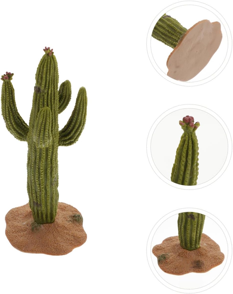 Healifty 4 Pcs Simulated Cactus Decor Set PVC Artificial Cactus Figurines for Desktop Sand Table Home and Bedroom Decoration